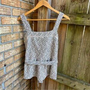 Banana Republic Lace Peplum Top in Gray